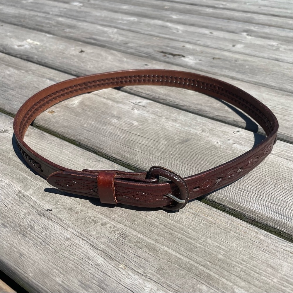 Vintage RM Hecho En Mexico Leather Belt 32” - Picture 3 of 13